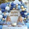 Dusty Blue Gold Balloons Arch Kit, Double Stuffed Pastel Balloon Arch Pastel Light Dark Denim Pale Blue Balloons With Blue Gold Balloons for Baby Shower Birthday Wedding Graduation Party Decorations